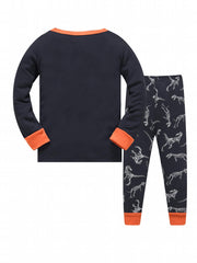Boys Dinosaur Print Pajamas Set Cozy Long Sleeve Homewear