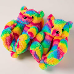 Women's Teddy Bear Plush Slippers Cozy Warm Soft Shoes