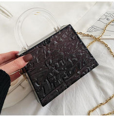Ice Crack Transparent Lipstick Bags PVC Mini Handbag Purse