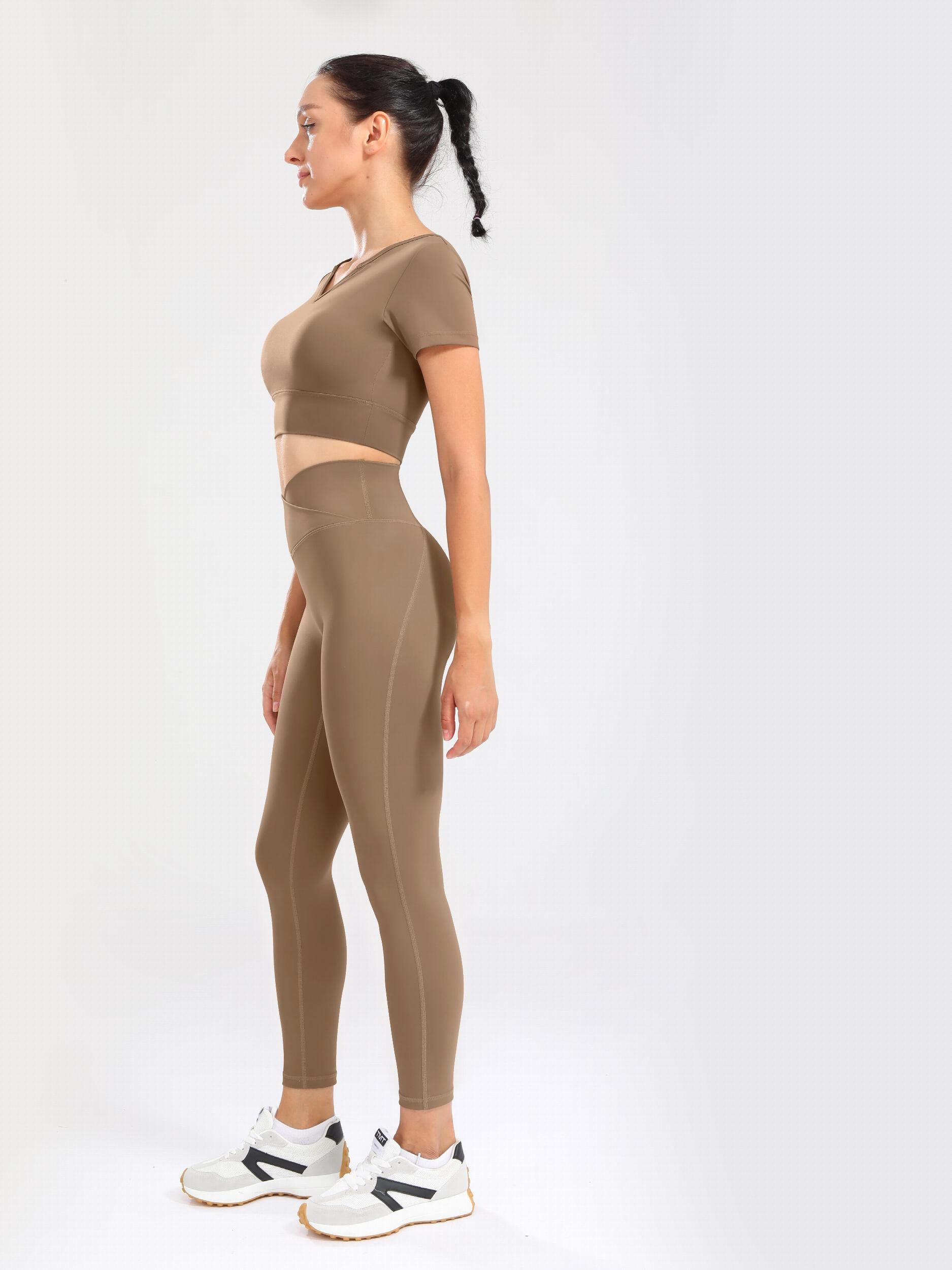 Cross Waist Sports Seamless Tight Pants Yoga Leggings