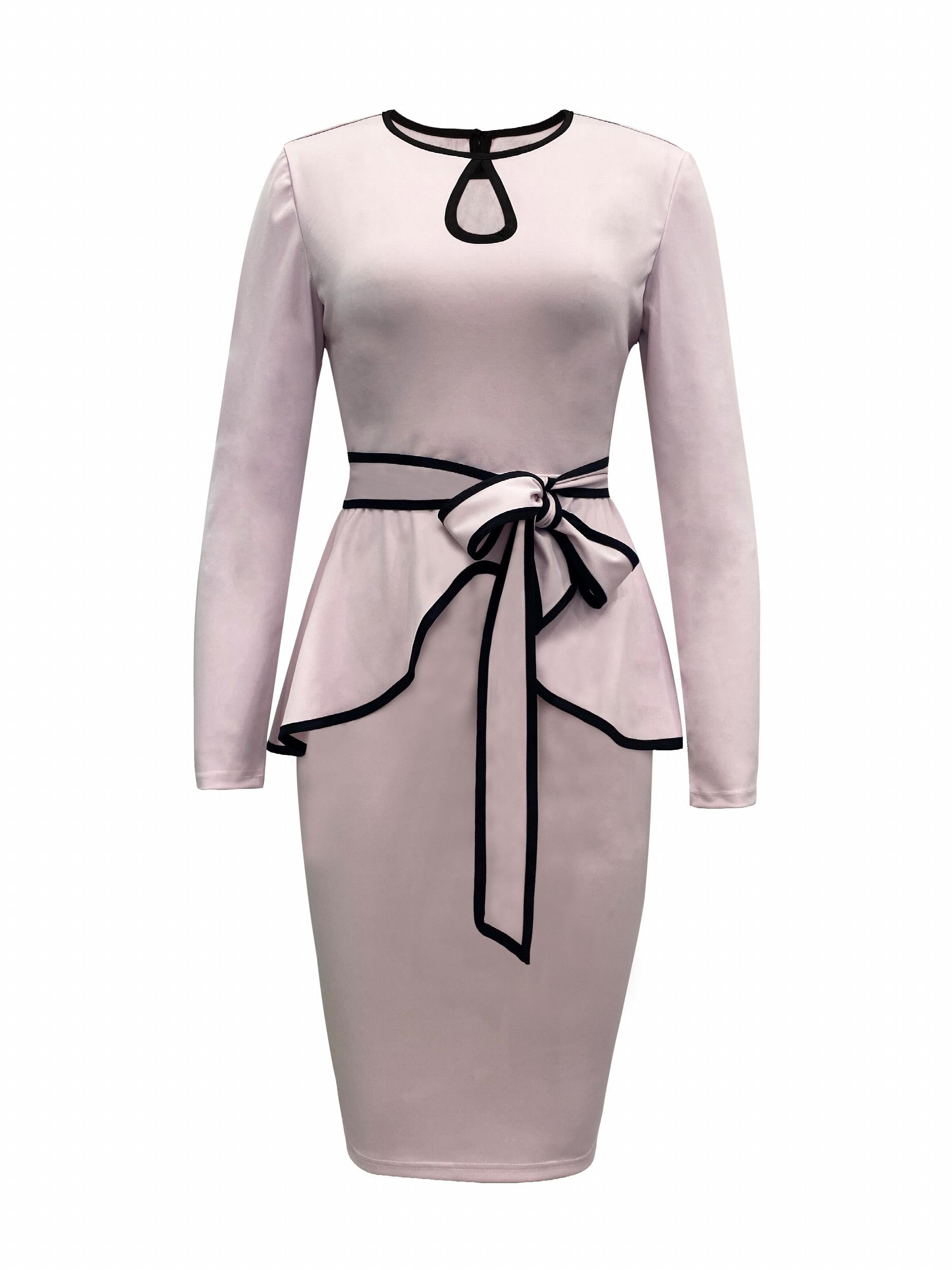 Keyhole Knotted Tops & Bag Hip Skirts Set