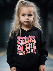 2pcs Cheers to the Year Hoodies Pants Set Spring Fall Sports Girls