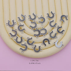 20pcs Antique Silver Charms Horseshoe Spacer Beads Vintage U Shape Loose Beads