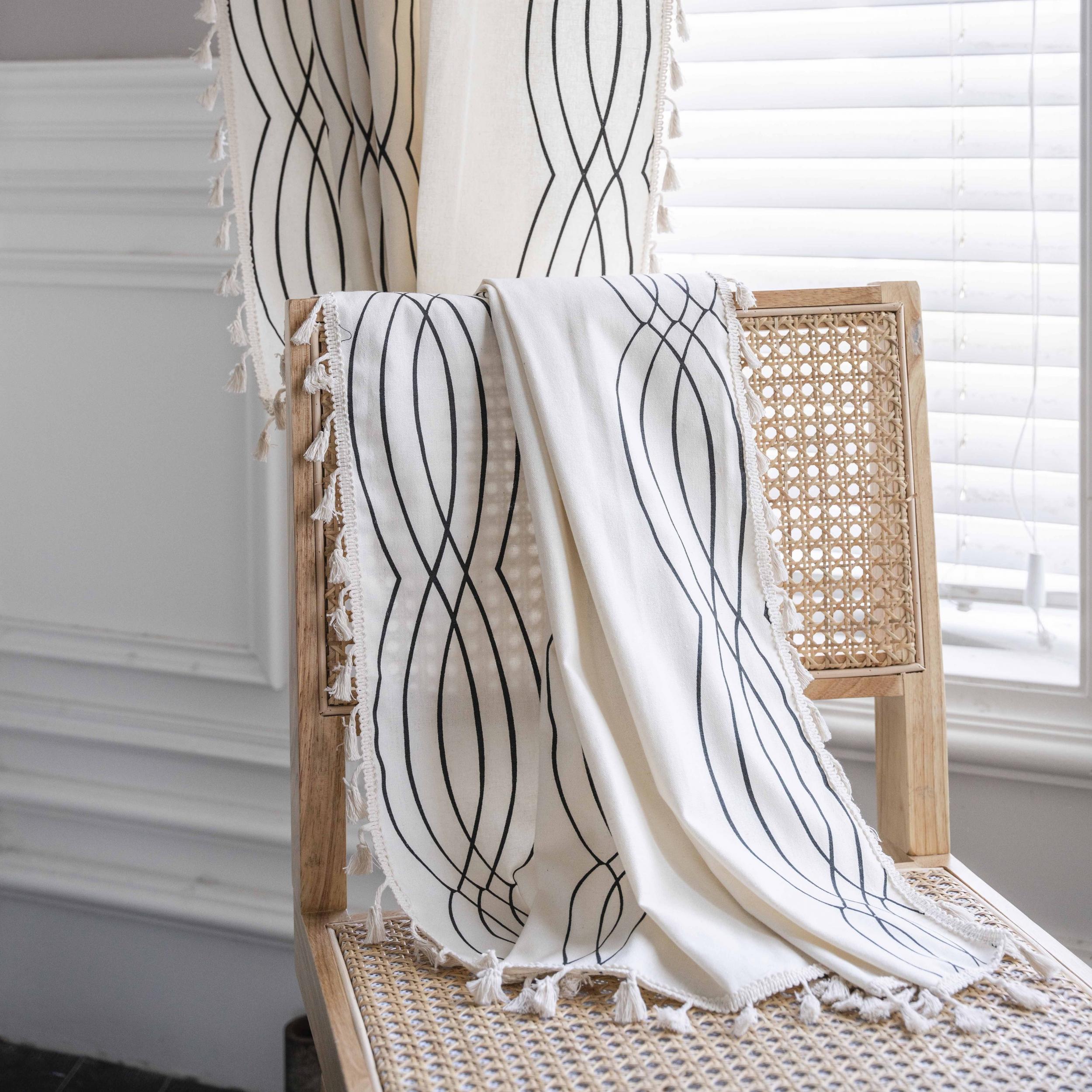 Boho Vintage Tassel Curtain for Bedroom and Living Room