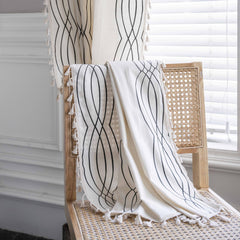 Boho Vintage Tassel Curtain for Bedroom and Living Room
