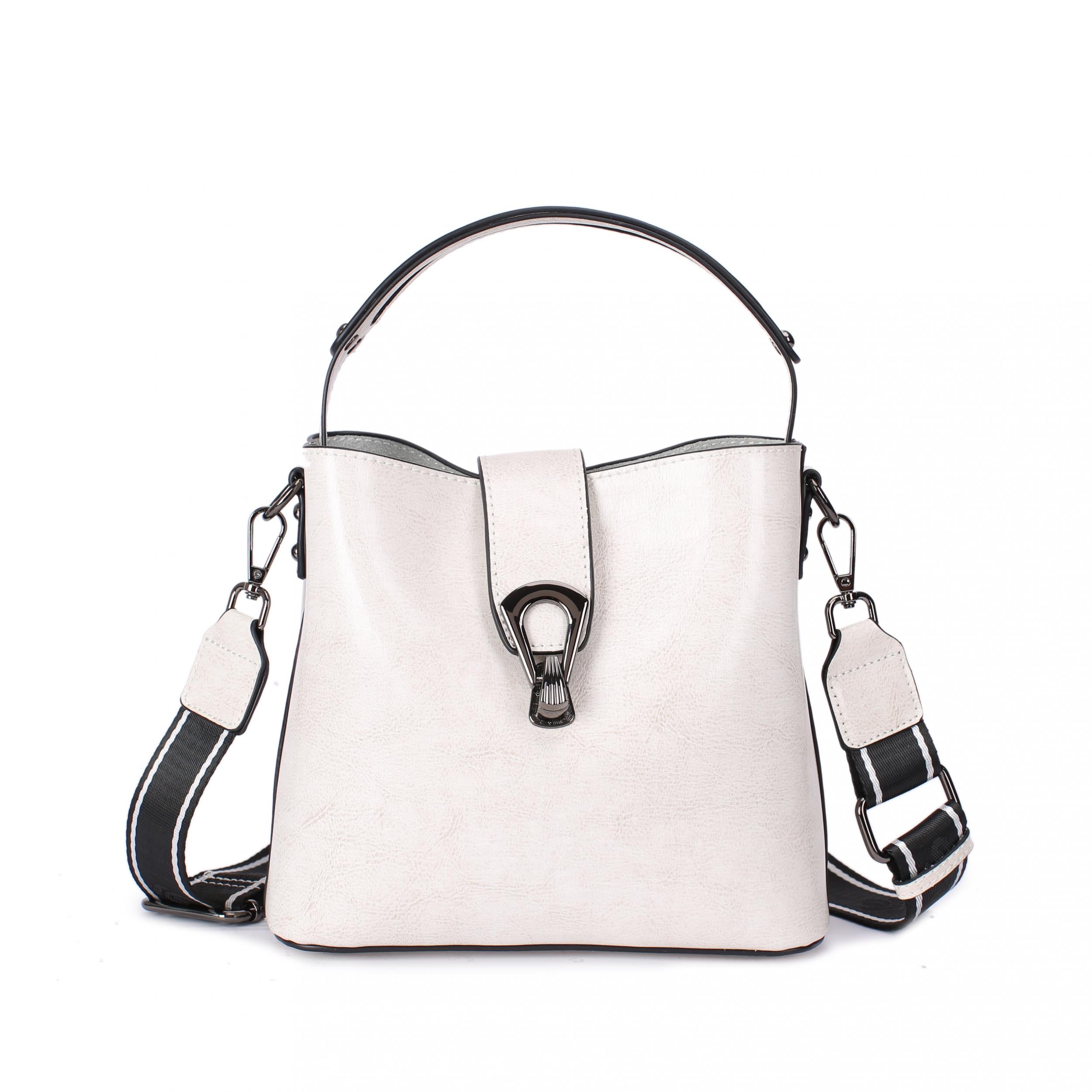 Leather Crossbody Bag Women's Street Handbag Vintage Bucket Purse