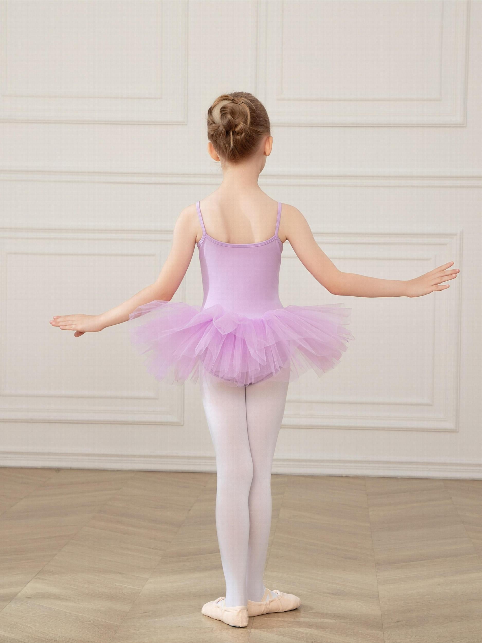 Girls Cami Ballet Tutu Dress Mesh Leotard Dance