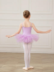 Girls Cami Ballet Tutu Dress Mesh Leotard Dance