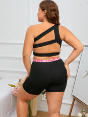 One Shoulder Cut Out Back Sports Bra