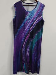 Women's Plus Random Print Tank Dress With Pockets