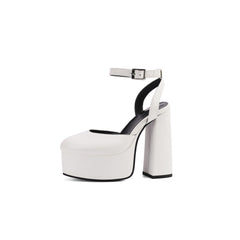 Sexy Block Heel Platform Pumps Slingback Heels