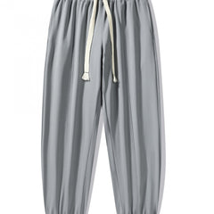 Men's Drawstring Plain Loose Jogger Pants Comfy Casual Light Trousers