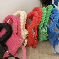 Casual Women Corduroy Shoulder Bags Female Eco Cloth Handbag Tote