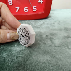 Dollhouse Wall Clock Mini Home Decor Accessory with Adhesive Backing