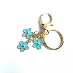 Flowers Charms Enameled Keychain Chain Tassel Keyring Purse Bag Accessories