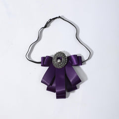 Elegant Diamond Bow Tie with Pearl Inlay