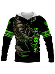 Scorpion 3D Print Hoodies Men Graphic Hoodie with Kangaroo Pocket