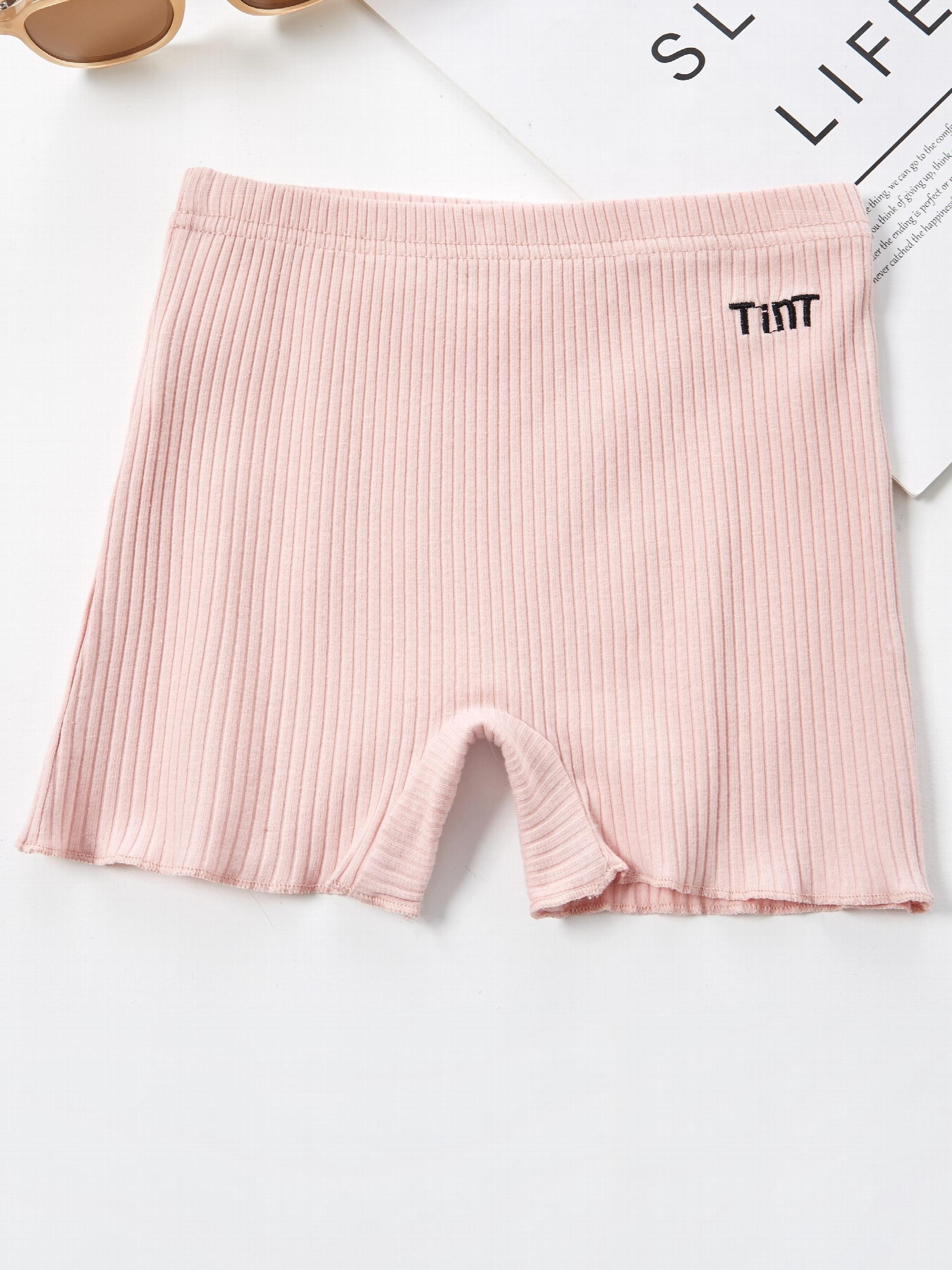 Girls Casual Letter Embroidery Short Leggings