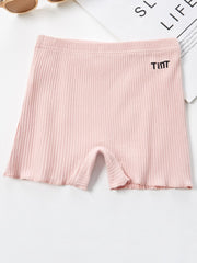 Girls Casual Letter Embroidery Short Leggings