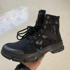Men's Camo Tactical Boots for Outdoor Hiking - Wear Resistant Combat Boots