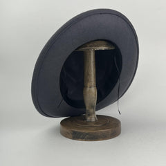 Gray Jazz Hat With Bow Band Wool Top Hat Men Women