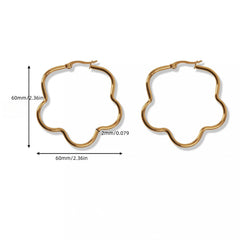 Y2K Plum Hoop Earrings, 18K Gold Plated, Daily Wear for Girls