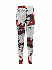 Christmas Santa Claus & Snowflake Pattern Yoga Pants