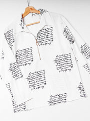 Letter Print Two piece Set Zip Up Top & Shorts Outfits