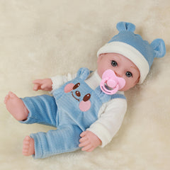 12" Baby Doll Pink Outfit Bear Ears Hoodie & Pacifier Plush Toy for Kids