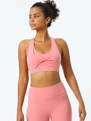 Women's Sports Yoga Tank Bra Scoop Neck Stretchy Solid Sports Bra