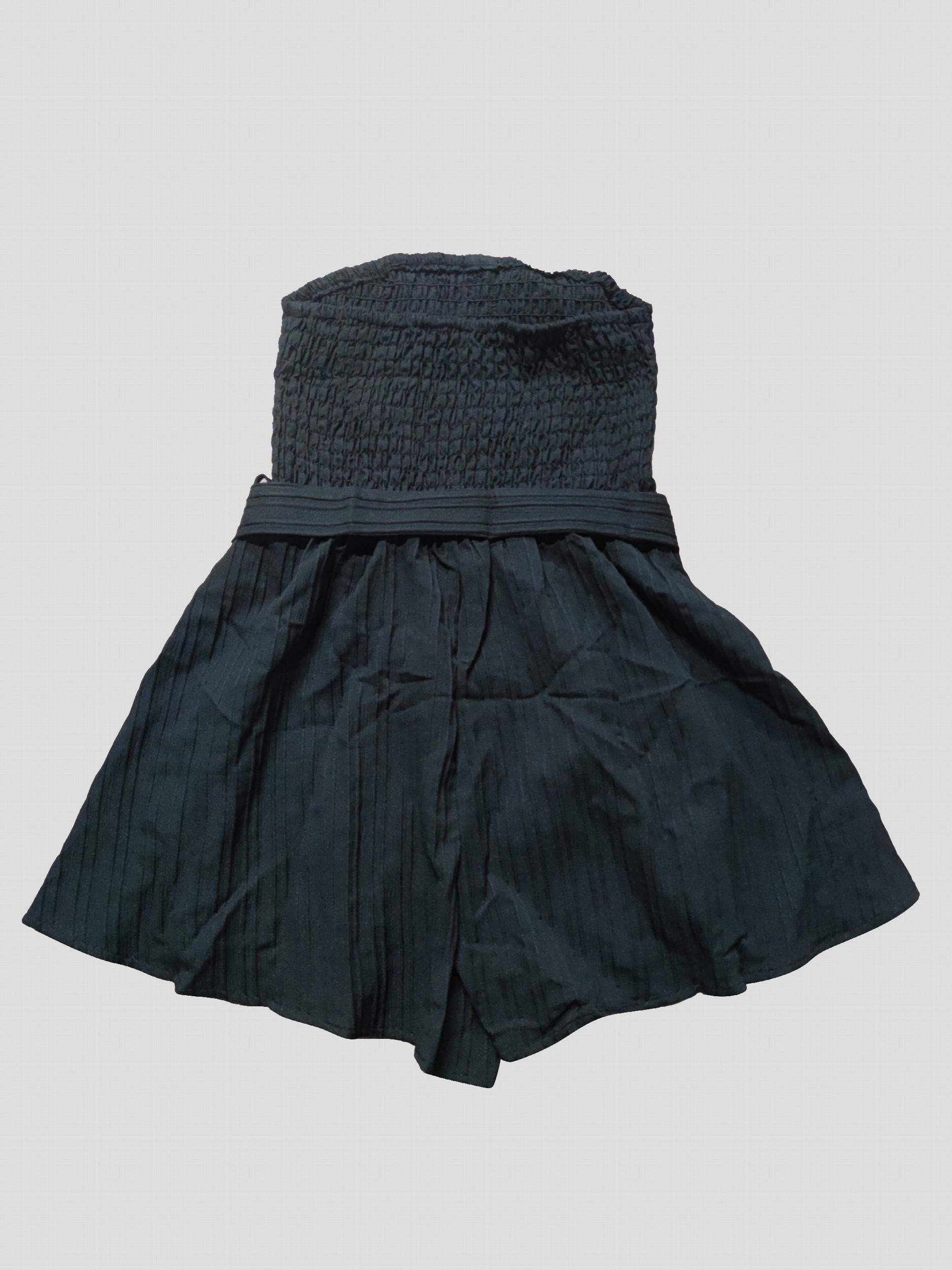 Off Shoulder Solid Ruched Wide Leg Romper