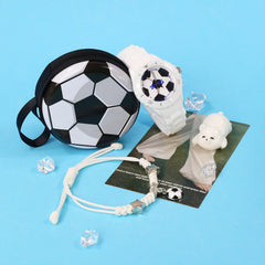 3pcs Boys' Quartz Watch Set Sports Style Soft Silicone Strap Football Watch