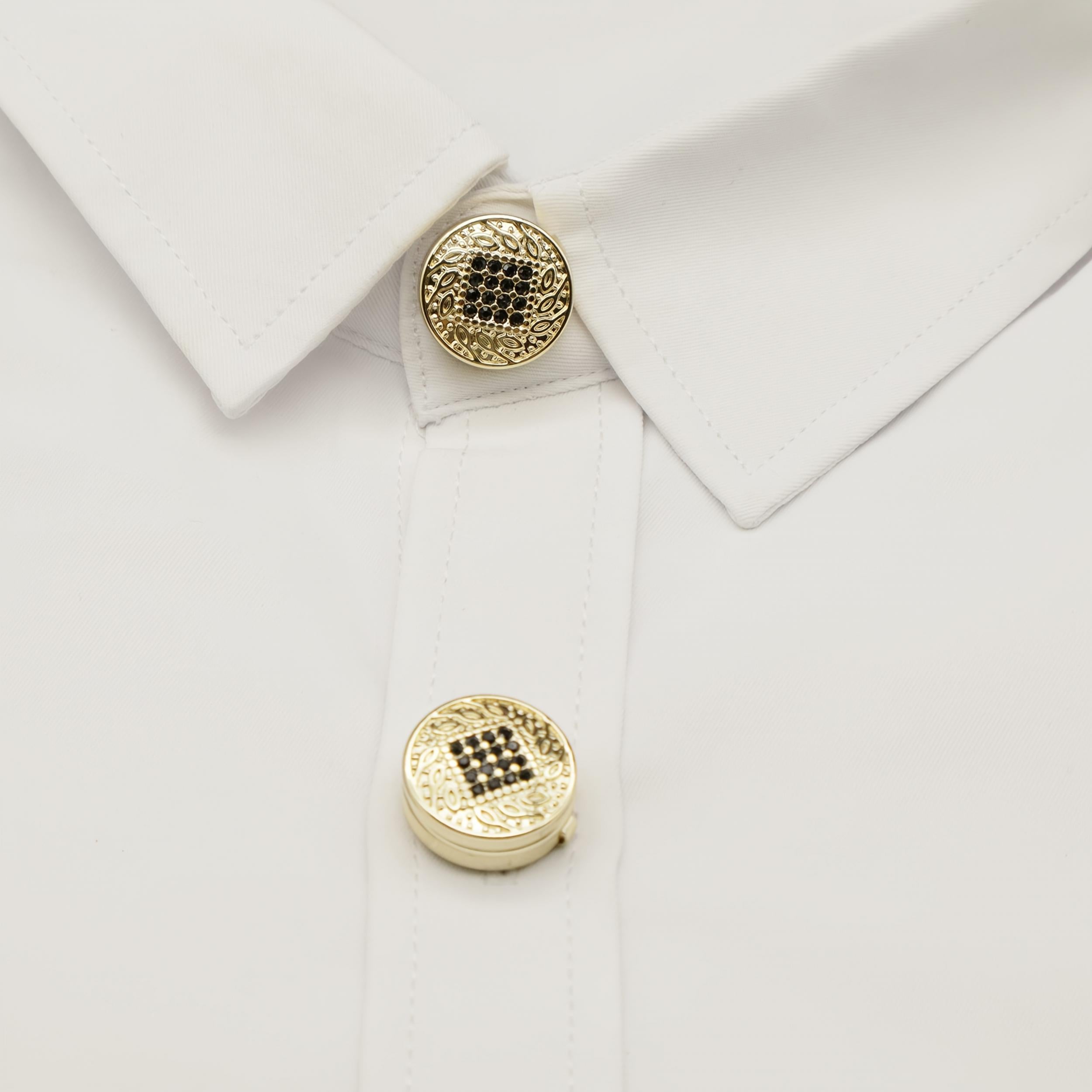 2pcs Rhinestone Button Covers Minimalist Pattern Fashion Accessories