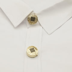 2pcs Rhinestone Button Covers Minimalist Pattern Fashion Accessories