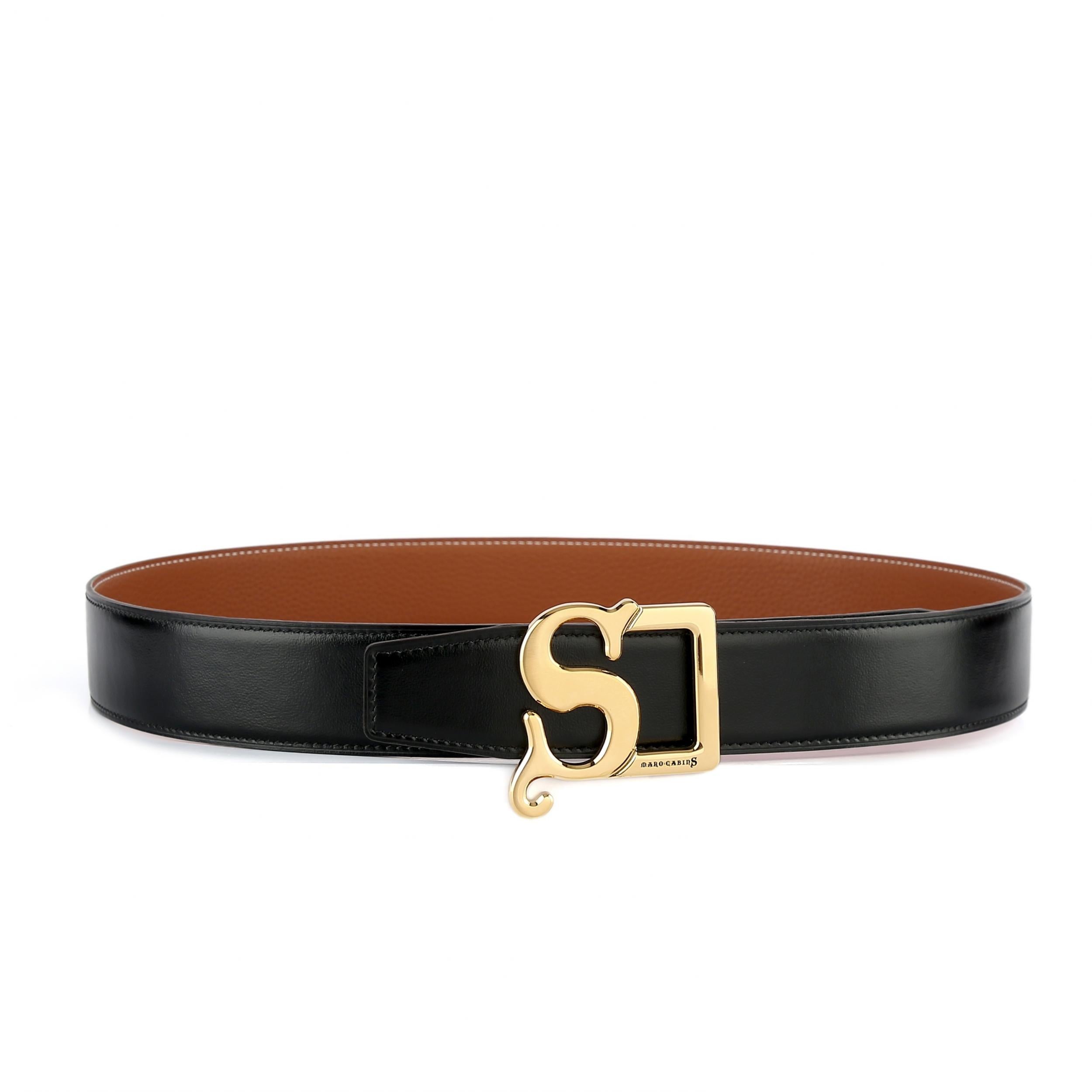 Men's S Buckle Leather Belt Decorative Belt For Outdoor Party