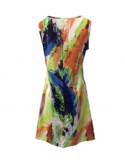 Tie Dye Sleeveless Round Neck Tank Dress