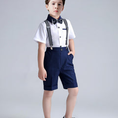 Summer Boy's Gentleman Style Suit Set with Bow Tie