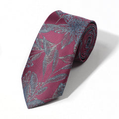 Polyester Leaf Flower Necktie Casual Tie For Men