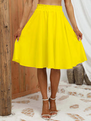 High Waist Summer Skirts Solid Color Women's Clothing