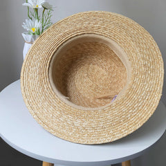 Red Decoration Belt Straw Hat Beach Hat For Men&Women