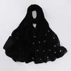 Rhinestone Rivet Chiffon Scarf Hijab Casual Shawl Head Wrap Turban