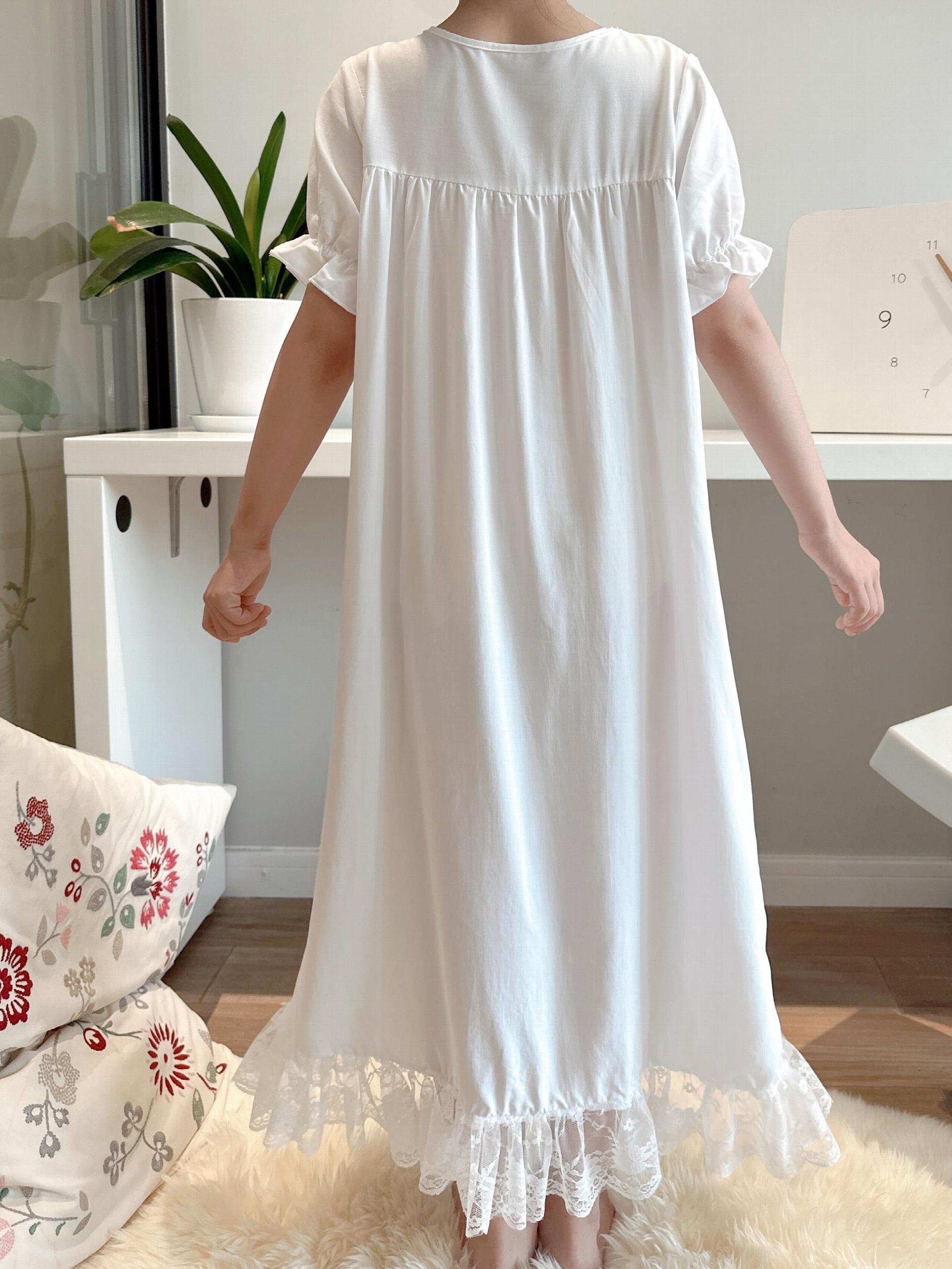 Kids Princess Palace Pajamas Robe Fairy Lace Hem Nightdress