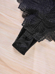 3 Pack Plus Size Floral Lace Semi Sheer High Stretch Panties