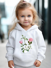 Flower Long Sleeve Hoodie Girls Comfy Sweatshirt