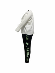 Colorblock Camo Print Top & Pants Set