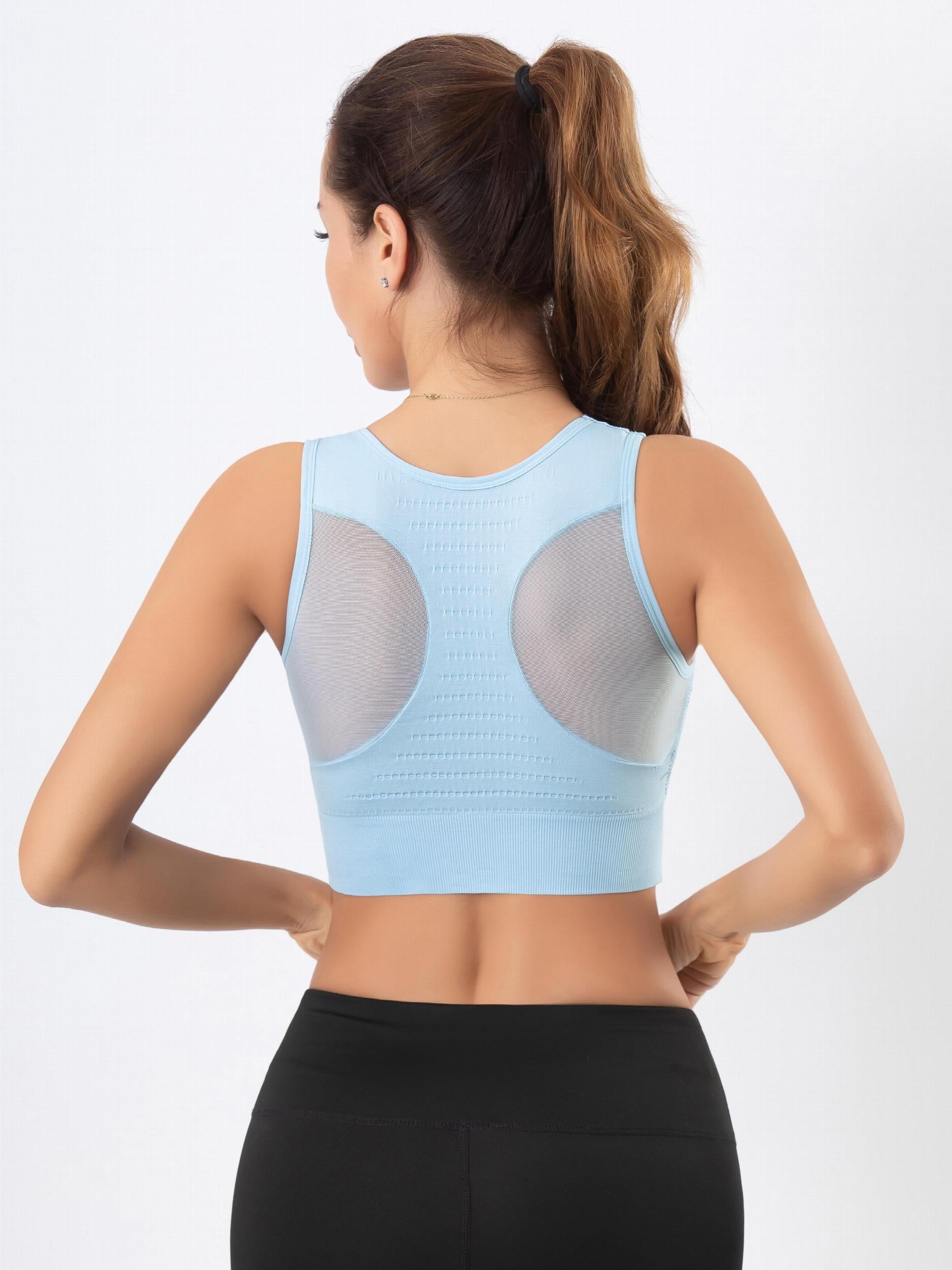 Mesh Sports Bra Breathable Shockproof Workout Tank Bra