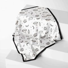 Eyes Lips Print Bandana Hip Hop Square Scarf Headband Casual Handkerchief