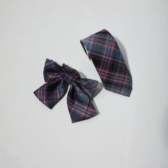2pcs Red Plaid Bow Tie Neck Tie College Style Dress Shirt Accessory