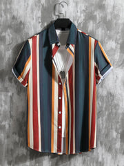Colorful Stripes Short Sleeve Shirt