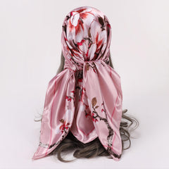 Vintage Floral Bandana Scarf Lightweight Silk Neck Scarfs